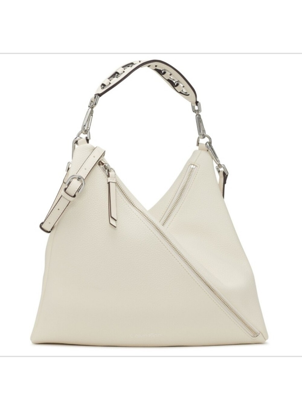 Calvin Klein Geo Small Hobo - Cherub White